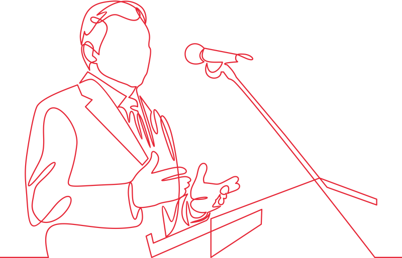 Illustrasjon av taler/politikker