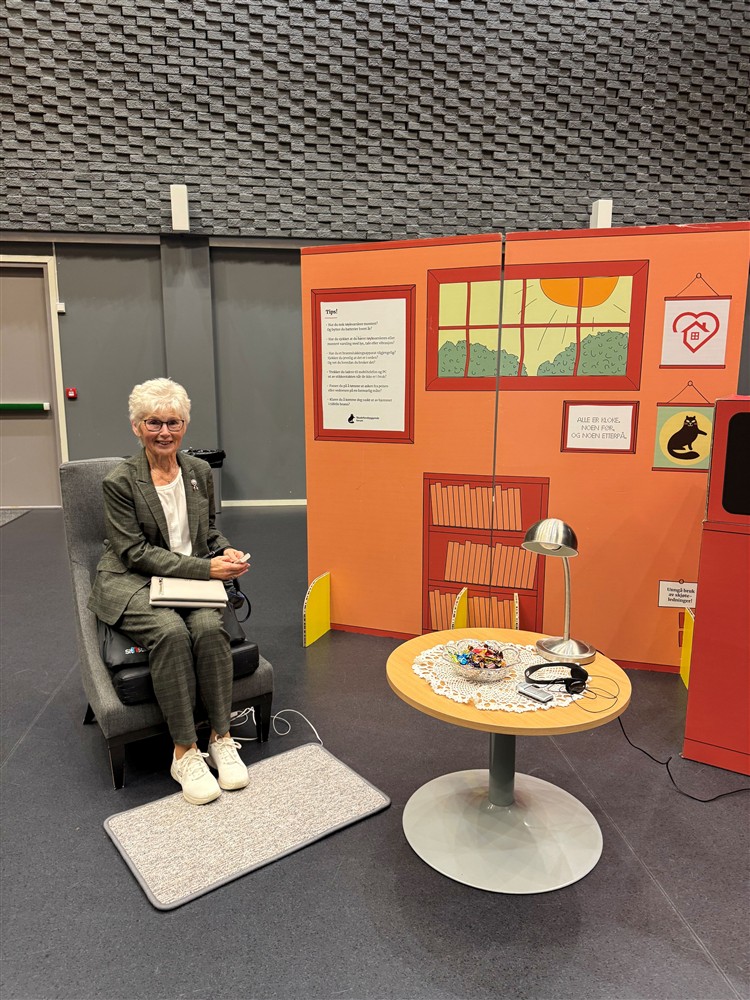 Utstillingsmiljø som viser enkle tiltak og hjelpemiddel som kan auke tryggleiken i heimen. - Klikk for stort bilete