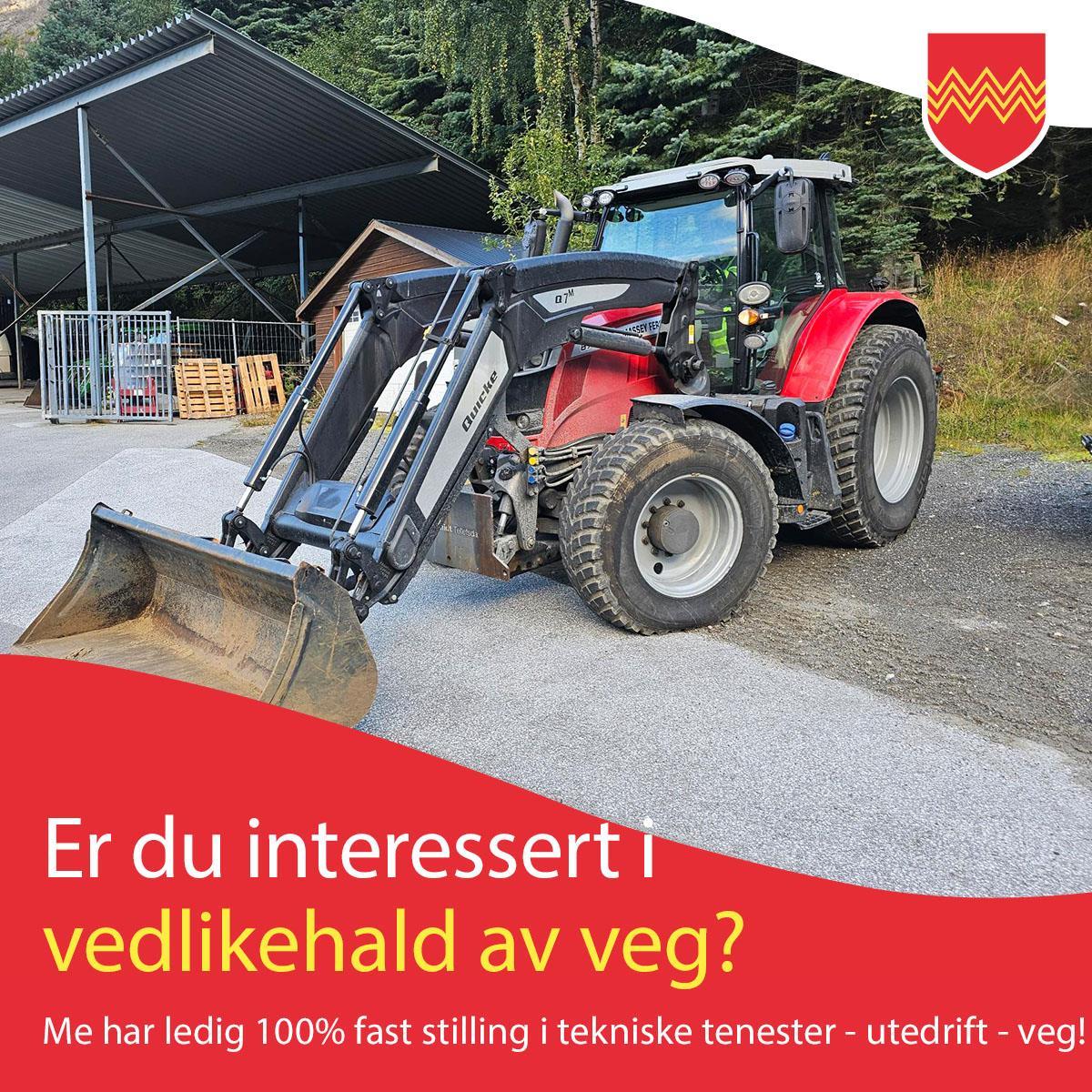 Utlysing av ledig stilling i utedrift veg - Klikk for stort bilete